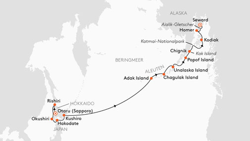 HANSEATIC inspiration Entdeckerreise Route