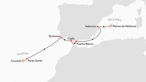 EUR2707 Reiseroute mit MS EUROPA