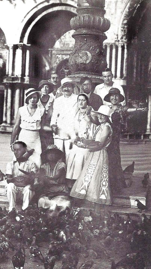 Venice ; Audrey ( far right wearing dark hat )