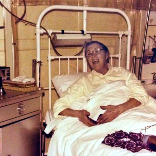May in hospital in Brisbane, Queensland, Australia during her lukemia sickness that eventually that took her life. Image courtesy of Raine Eastman-Gannett