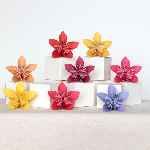 origami kusudama cvet pomlad šopek cvetje škatlice