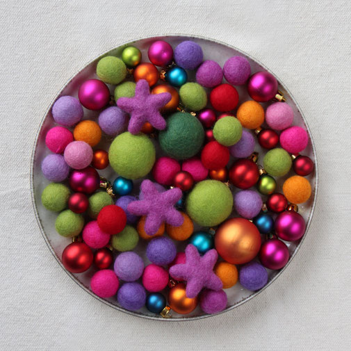 filc kroglice filzkugeln weihnachtsdekoration xmas decoration felt balls 
