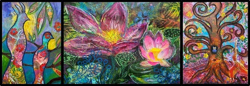 3 Mixed Media Kunstwerke von Andrea Christine Spring