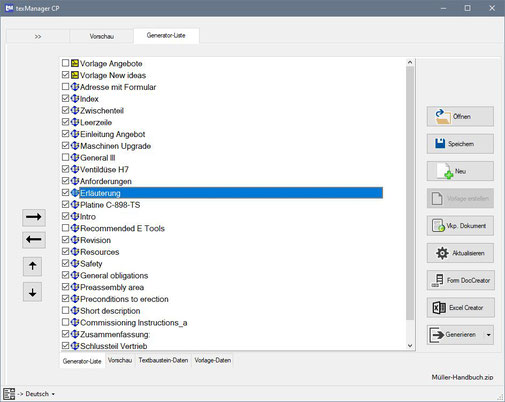 Dokumentengenerator texManager