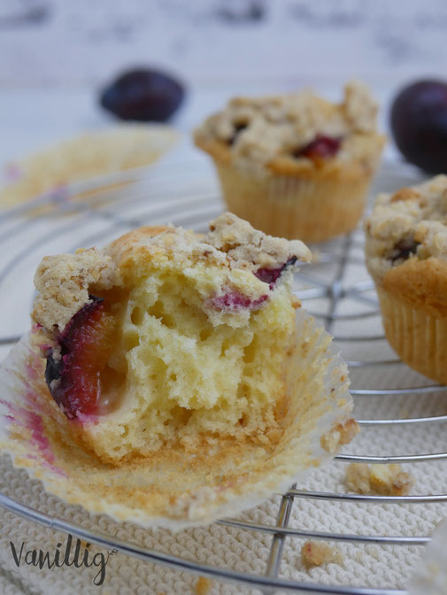 Rezept Zwetschgen Muffins mit Streuseln