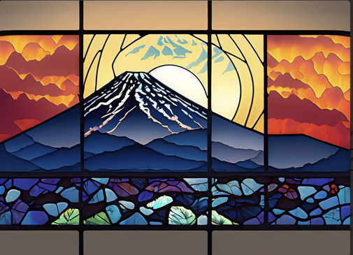富士山の夕日