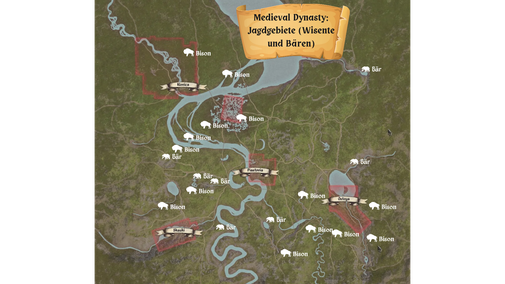 jagdgebiete medieval dynasty bären wisente bisons oxbow jagen huntingarea hunting bear bison map overview übersicht 