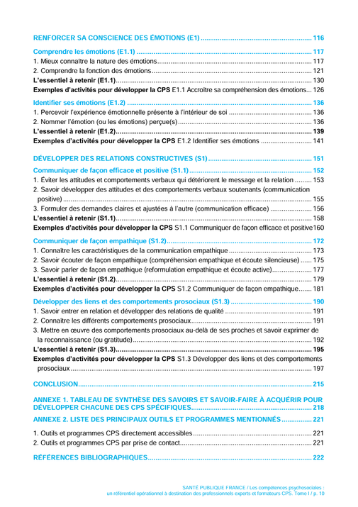 Compétences psychosociales. CPS. Référentiel opérationnel à destination des professionnels experts et formateurs CPS. Fiches d'activités CPS.