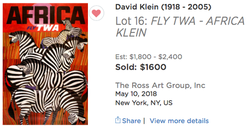TWA - Africa - Original vintage airline poster by David Klein