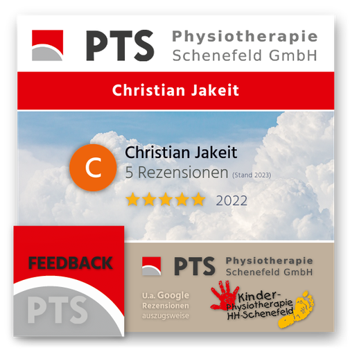 Grafik: Patienten-Bewertung von Christian Jakeit für PTS Physiotherapie Schenefeld GmbH, Krankengymnastik & Kinderphysiotherapie in Hamburg