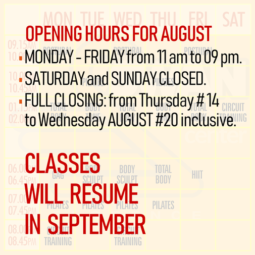 SWAN GYMNASTIC CENTER | Schedule | July 2025