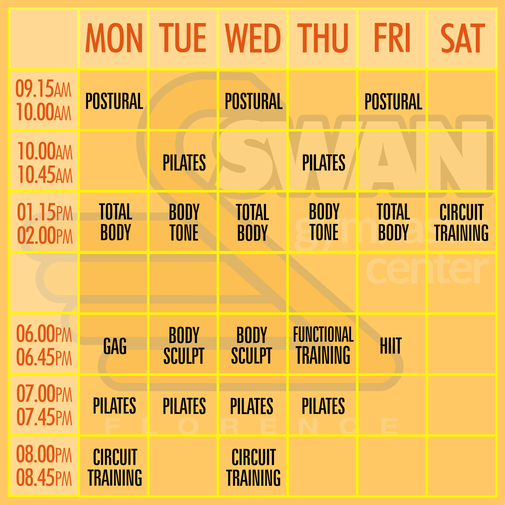 SWAN GYMNASTIC CENTER | Schedule september 2025