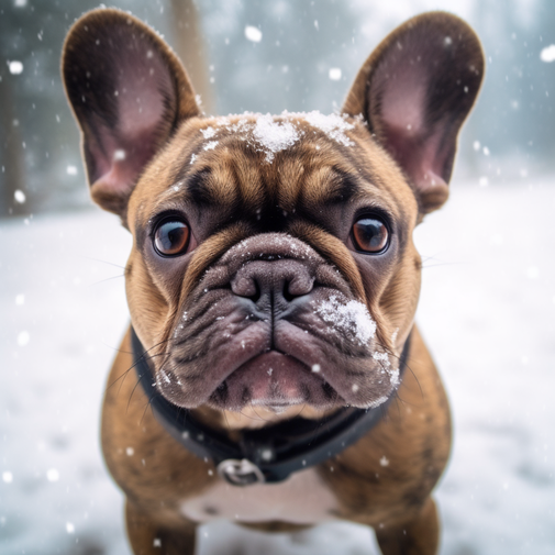 Bulldog français dans la neige - Raphaël D.