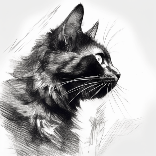 Un chat en dessin - Lou F.