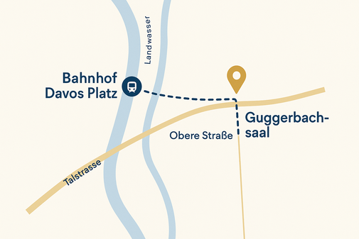 Fussweg vom Bahnhof Davos Platz zum Guggerbachsaal