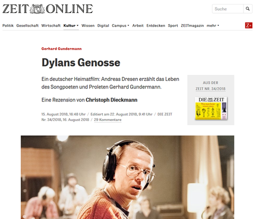 Zeit Online zu Dylans Genossen Gundermann