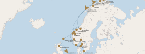 Seven Seas Mariner Nordeuropa Routenkarte