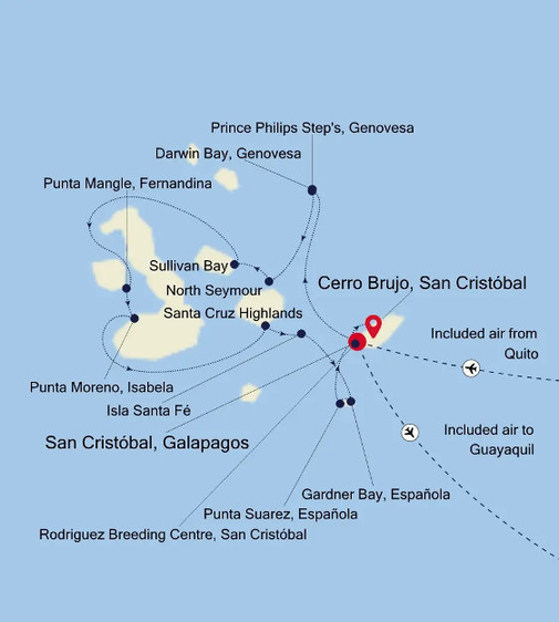 Route der Silver Origin - Galapagosinseln in 7 Tagen
