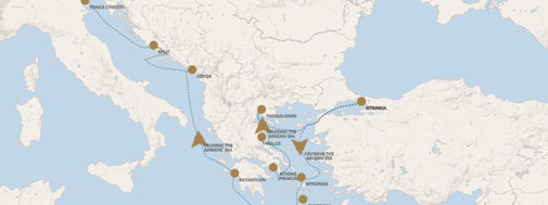  Seven Seas Voyager Athen nach Triest Routenkarte