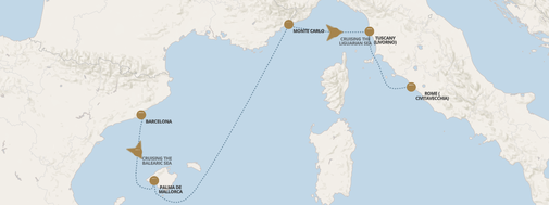  Seven Seas Mariner Mittelmeer Routenkarte