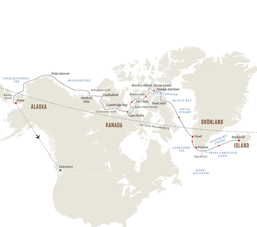 Hurtigruten Nordwestpassage Routenplan Kreuzfahrt