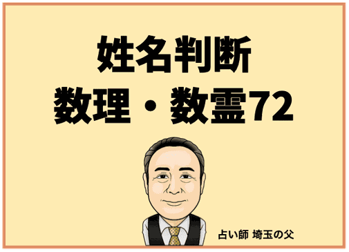 埼玉で姓名判断 数理・数霊72（占い師 埼玉の父）