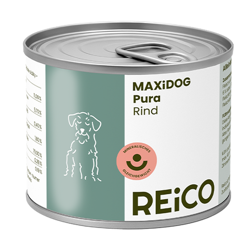 REiCO MAXiDOG Pura Rind Nassfutter für Hunde mit natürlicher Rezeptur
