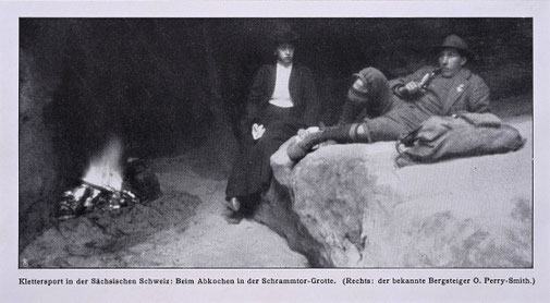Oliver Perry-Smith in den Schrammsteinen, Foto: Johannes Kehling, um 1911