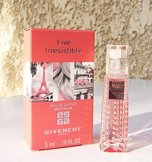 2017 - LIVE IRRESISTIBLE - EAU DE PARFUM DELICIEUSE 3 ML - FLACON DIAMANTE AVEC ETIQUETTE ARGENT