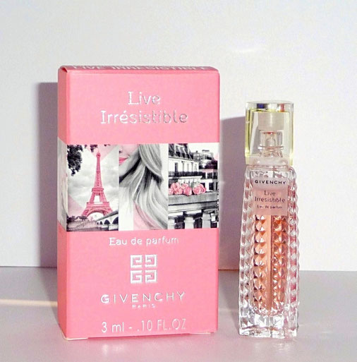 2015 - LIVE IRRESISTIBLE - EAU DE PARFUM 3 ML - FLACON DIAMANTE, ETIQUETTE BLANCHE