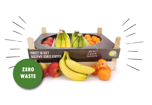 In de Box op Maat zit alleen het fruit dat bij jou gegeten wordt en zo voorkomen wij verspilling