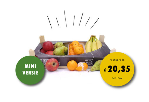 De basisminibox is de ideale fruitbox voor kleinere bedrijven of afdelingen