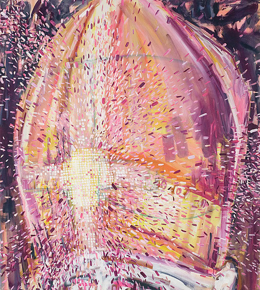 Martin Mohr  Du bist mein Licht  2005  Acryl und Lack auf Baumwolle   200 x 180 cm