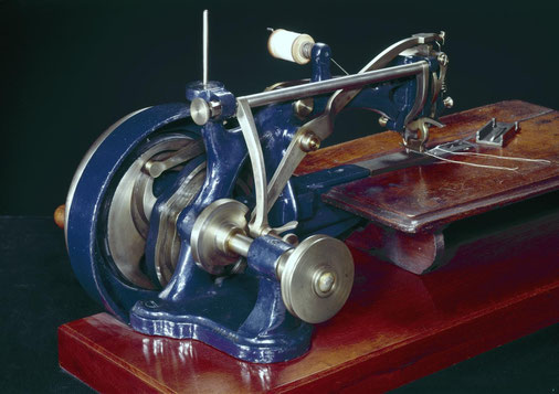  Early lock-stitch sewing machine made in accordance with W.F. Thomas's patent of 1853