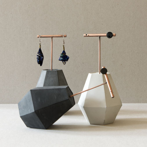 Concrete Diamond Statement Earring Display Stand by PASiNGA