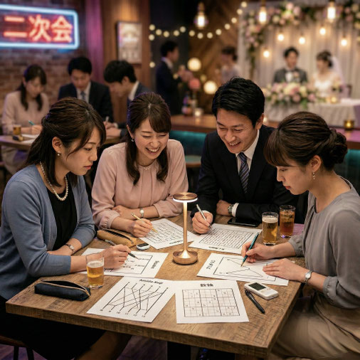 結婚式の披露宴や二次会のビンゴ以外のゲームには謎解きゲーム・脱出ゲームをオススメ。幹事さんもビンゴ以外で盛り上がる面白い簡単なゲームがおすすめです。自作の謎解き・脱出ゲームのご相談もお待ちいたしております。