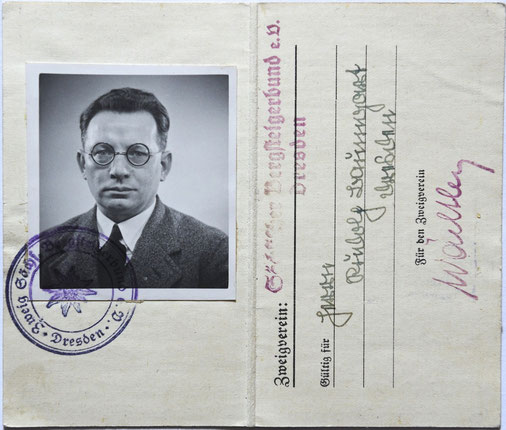 AV-Mitgliedskarte von Rudolf Baumgart, um 1940