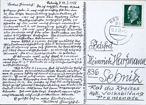Ansichtskarte von Rudolf Häntzschel, 1973