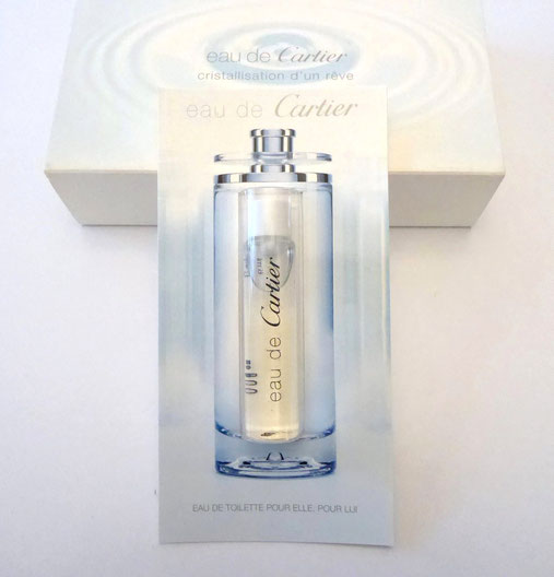 EAU DE CARTIER "CRISTALLISATION D'UN RÊVE" : MINIATURE TUBE PRESENTEE SUR UN CARTON, DANS BOÎTE