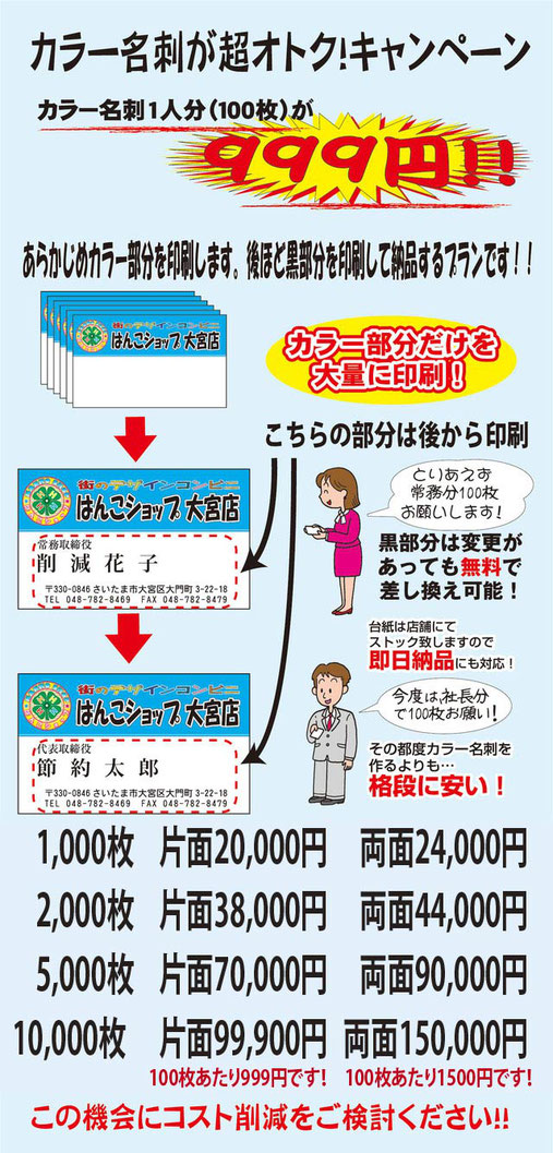 名刺　激安プラン