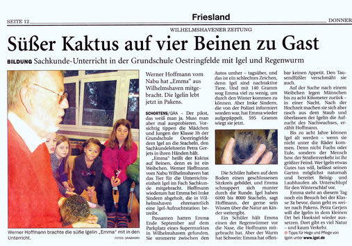 Wilhelmshavener Zeitung v. 23.10.2014