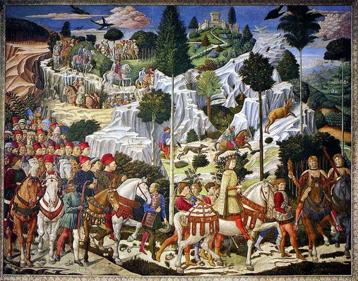 B. Gozzoli - Le cortège des Rois Mages 1459 - Florence (Palazzo Ricciardi)