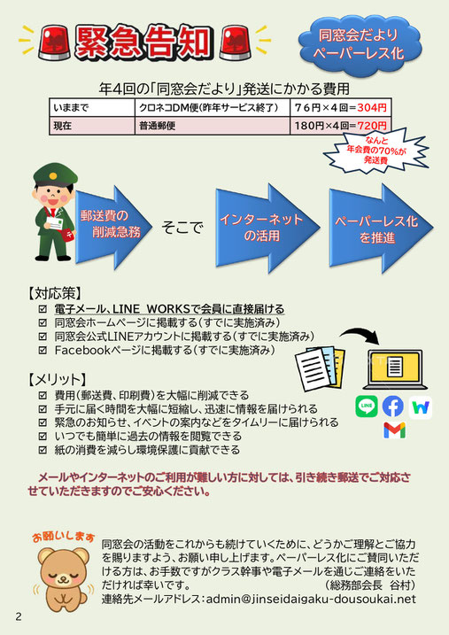 同窓会だより２ページ