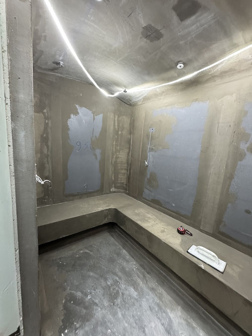 Chantier du spa hammam de Deauville avant la pose