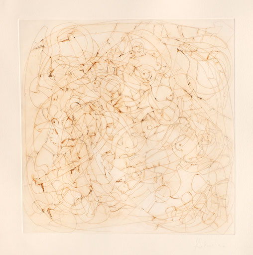Reigen, Reliefdruck auf Hahnemühle Druckbütten, 40 x 40 cm, 2020