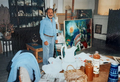 Max in zijn atelier 80 er jaren