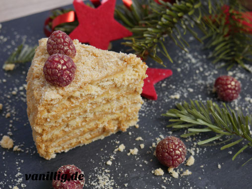 Rezept für die festliche Honigtorte mit Karamellcreme