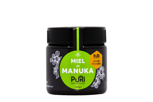 Pot de 240g de Miel de Manuka NPA 10+ de Nouvelle-Zélande vendu par Puri New Zealand