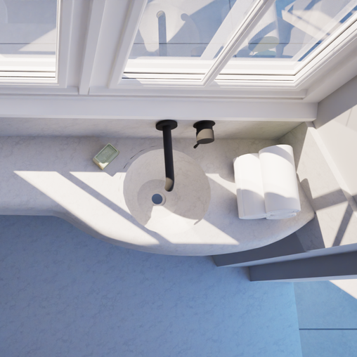 Détail d'un des visuels en 3D de la salle d'eau