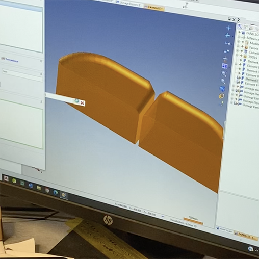 Création de la modélisation des banquettes du Hammam sur le logiciel SketchUp
